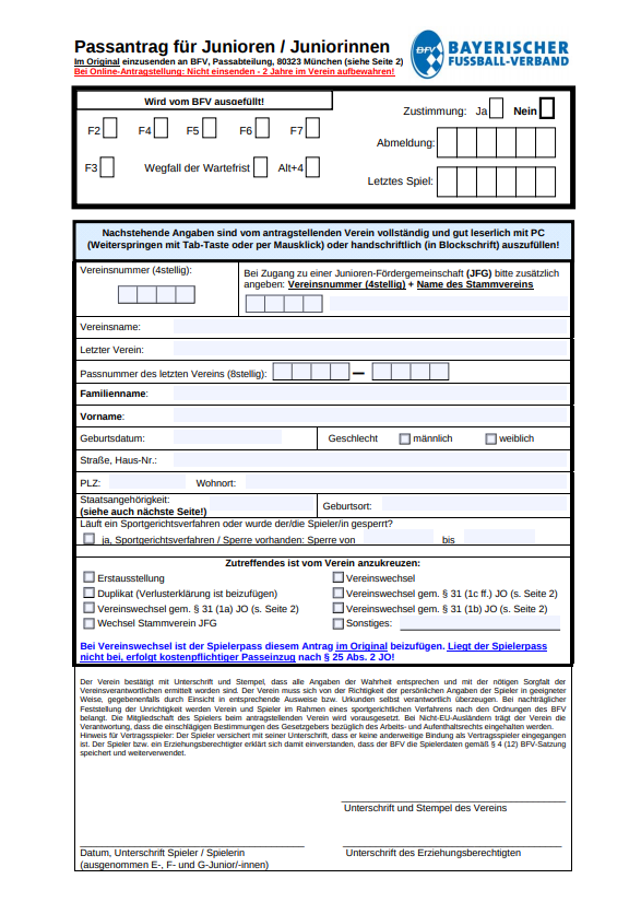 Vorschau Passantrag Junioren
